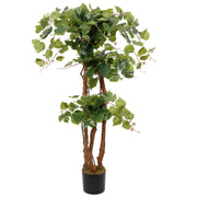 Iedera artificiala cu trunchi natural in ghiveci pentru interior H120 cm