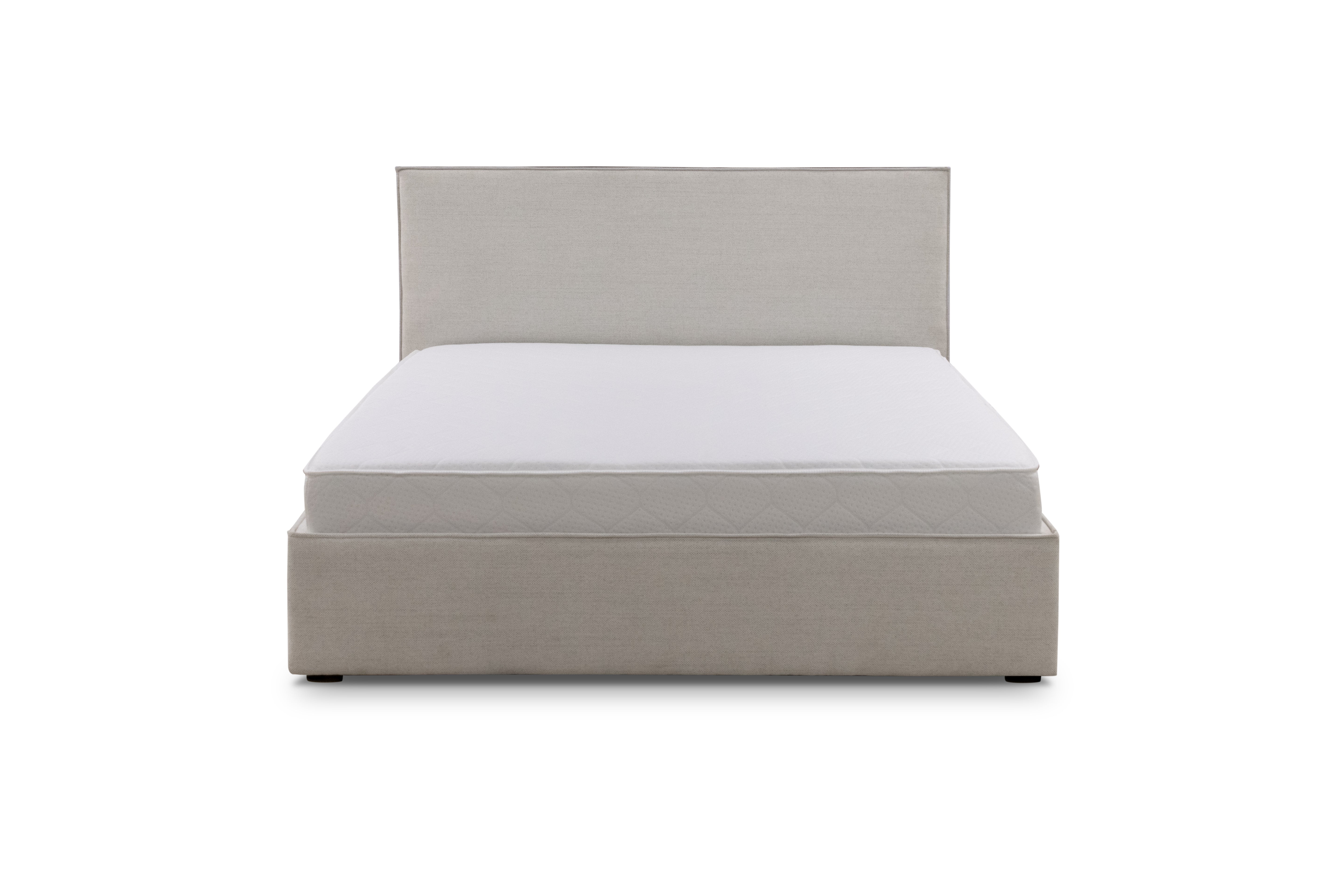 MONACO DELUXE Pat matrimonial boxspring tapitat bej cu lada depozitare